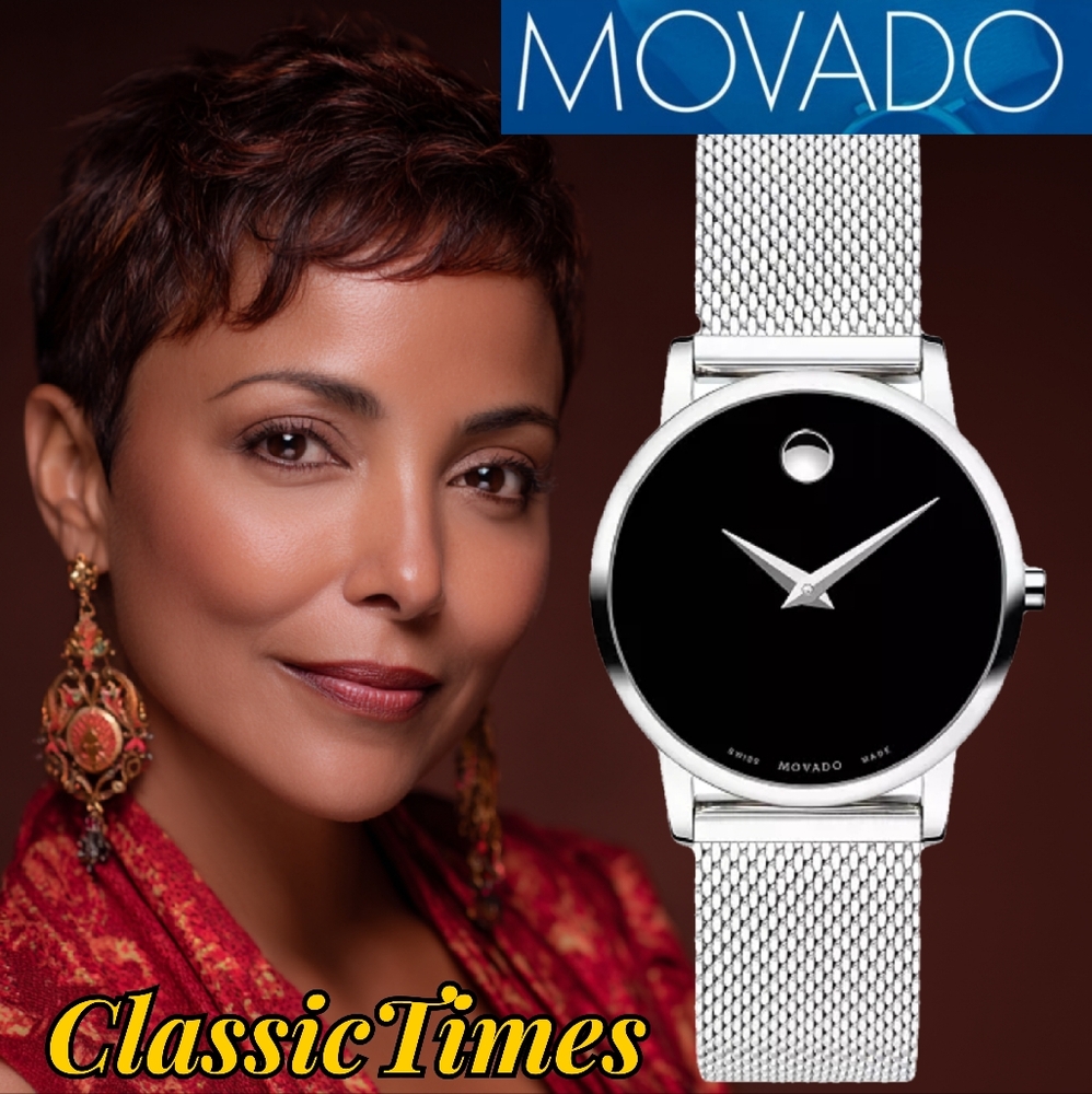 ***SOLD*** Ladies' Movado Museum Classic Mesh Watch with Black Dial